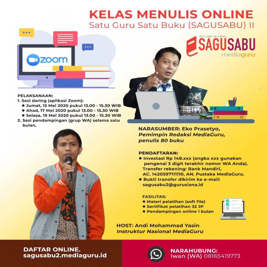 Kelas Menulis Online Satu Guru Satu Buku Angkatan II (15 - 19 Mei 2020)