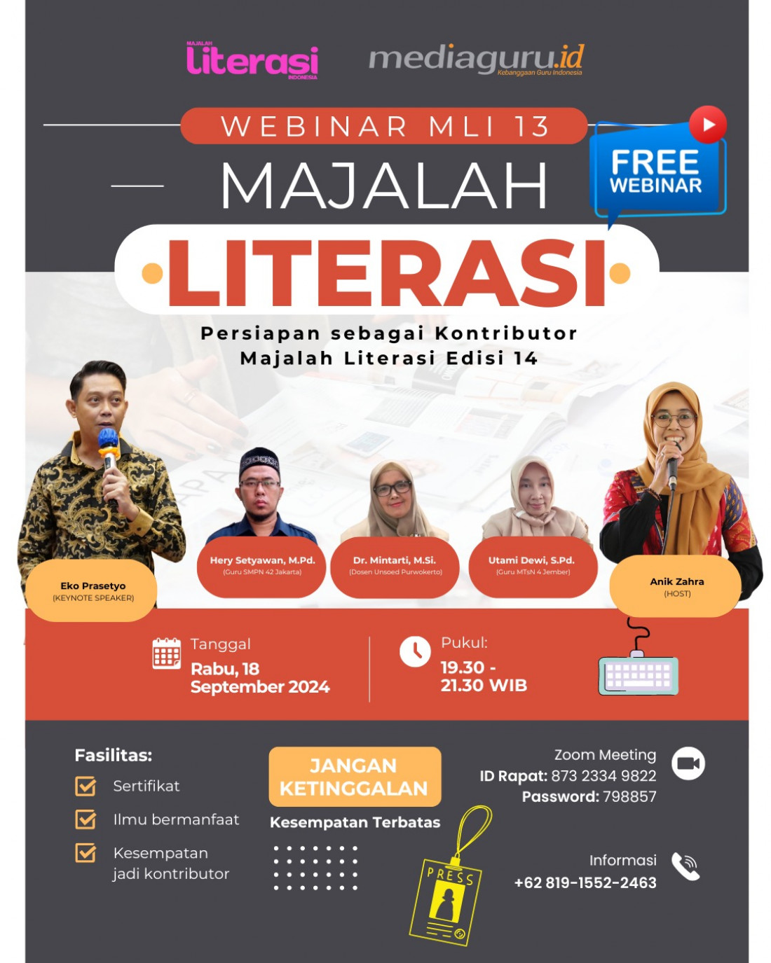 FREE WEBINAR MAJALAH LITERASI 13