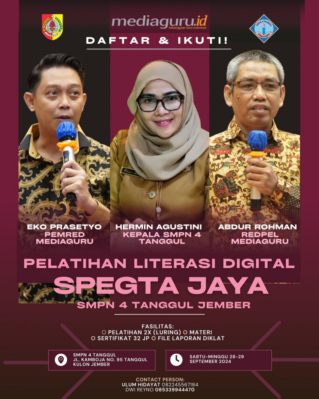 PELATIHAN LITERASI DIGITAL SMPN 4 TANGGUL, JEMBER 